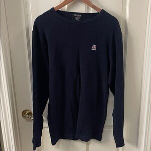 Beautiful Polo Jeans by Ralph Lauren Navy Waffle Knit Crewneck Sweater